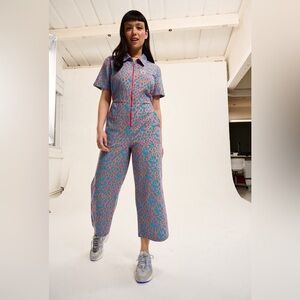 Lucy & Yak Leopard Print Ragan Jumpsuit